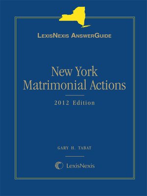 cover image of New York Matrimonial Actions